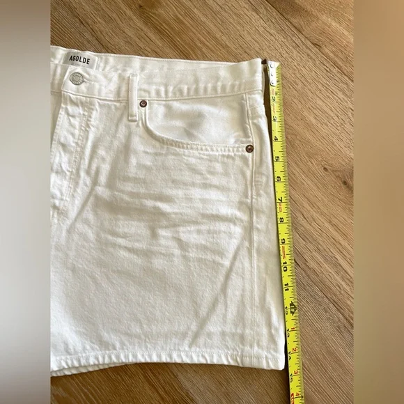 Agolde Parker Long Short White Denim High Rise Size 34 - Picture 5 of 11